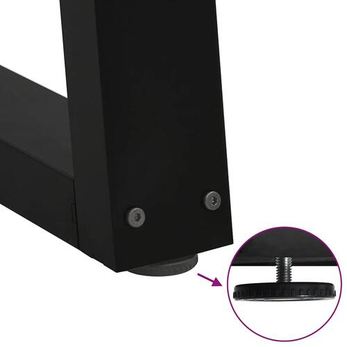 Spisebordsben V-form 2 stk Sort 100x(72-73,3) cm Stål