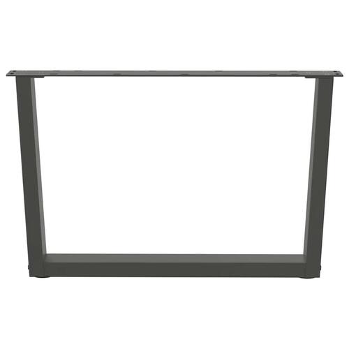 Spisebordsben V-formet 2 stk. 70x(42-43,3) cm stål antracitgrå