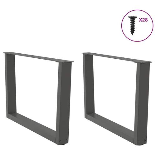 Spisebordsben V-formet 2 stk. 70x(42-43,3) cm stål antracitgrå