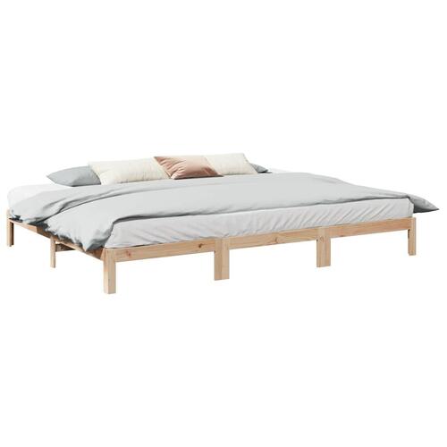 Familie sengeramme uden madras 270x200 cm massivt fyrretræ