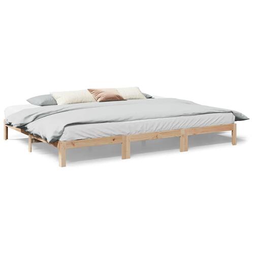 Familie sengeramme uden madras 270x200 cm massivt fyrretræ