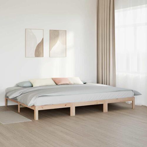 Familie sengeramme uden madras 270x200 cm massivt fyrretræ