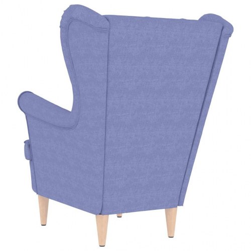 Lænestol i stof 74 x 84 x 100 cm - jeansblå