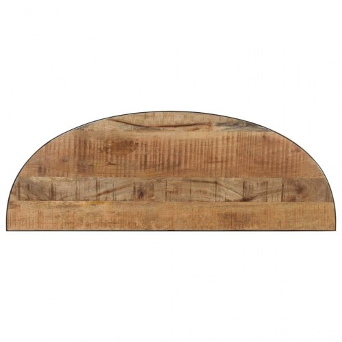 Sidebord 110 × 40 × 77 cm i massivt mangotræ - halvrundt konsolbord med stålben