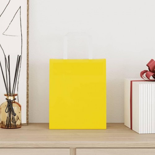 Papirposer med håndtag 50 stk. - 18×8×22 cm, gul
