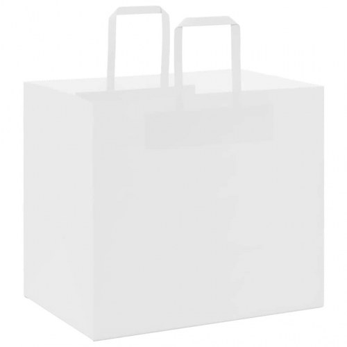 Papirposer med håndtag 50 stk. 32 x 22 x 28 cm - hvid