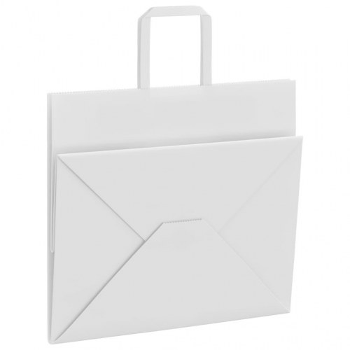Papirposer med håndtag 50 stk. 32 x 22 x 28 cm - hvid