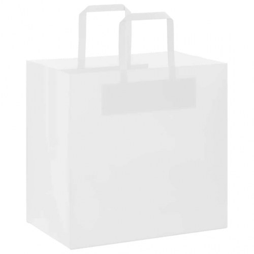 Papirposer med håndtag 50 stk. 26 x 17 x 25 cm - hvid
