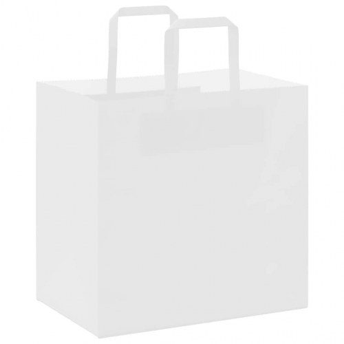 Papirposer med håndtag 50 stk. 26 x 17 x 25 cm - hvid