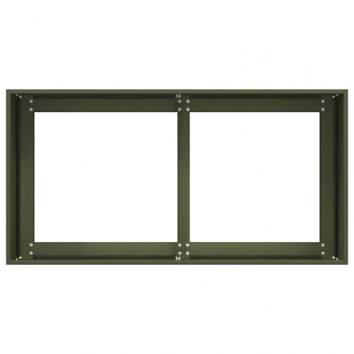 Plantekasse i koldvalset stål - olivengrøn 80 × 40 × 40 cm