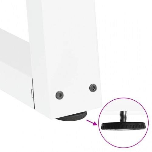 Sofabordsben V-formet 2 stk. hvid 70 x (42-43,3) cm stål