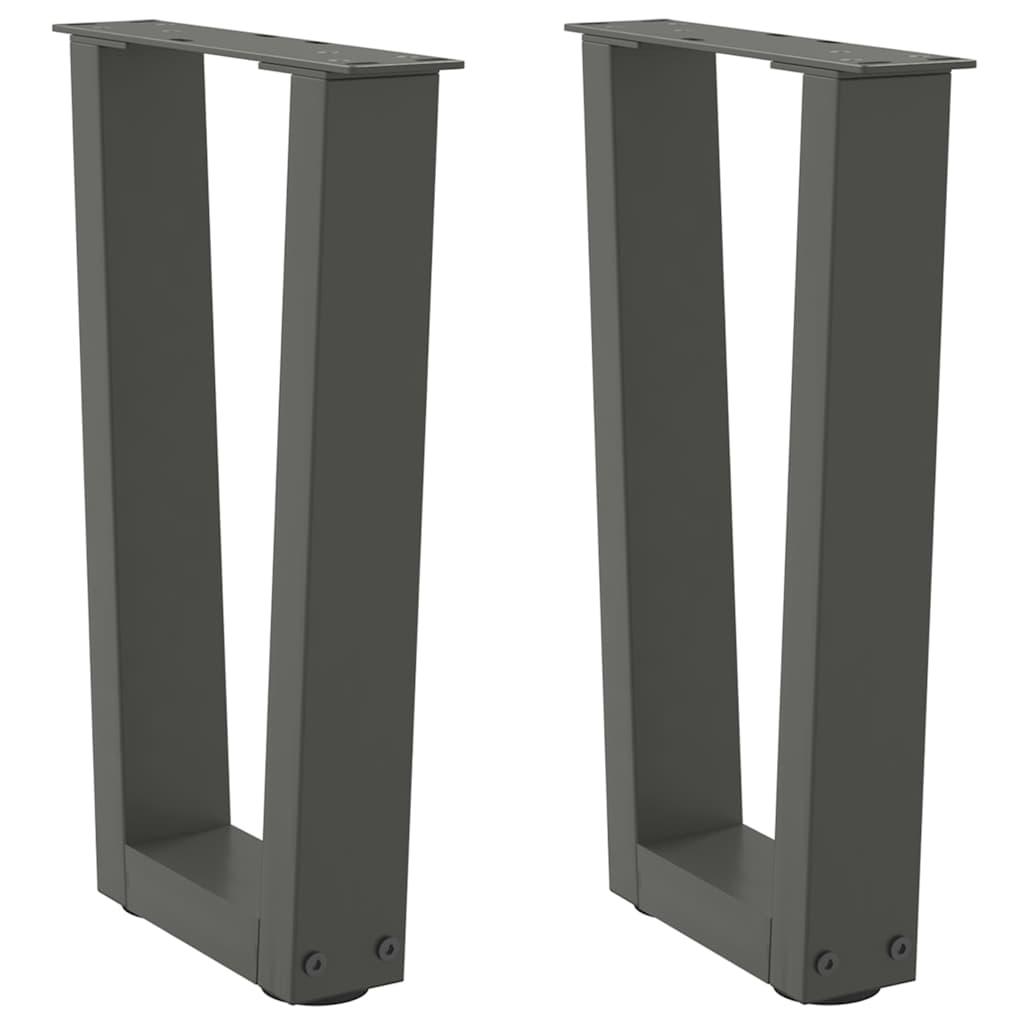 Spisebordsben V-Form 50X(30-31,3) Cm Stål - Antracitgrå / 38 x (42-43.3) cm