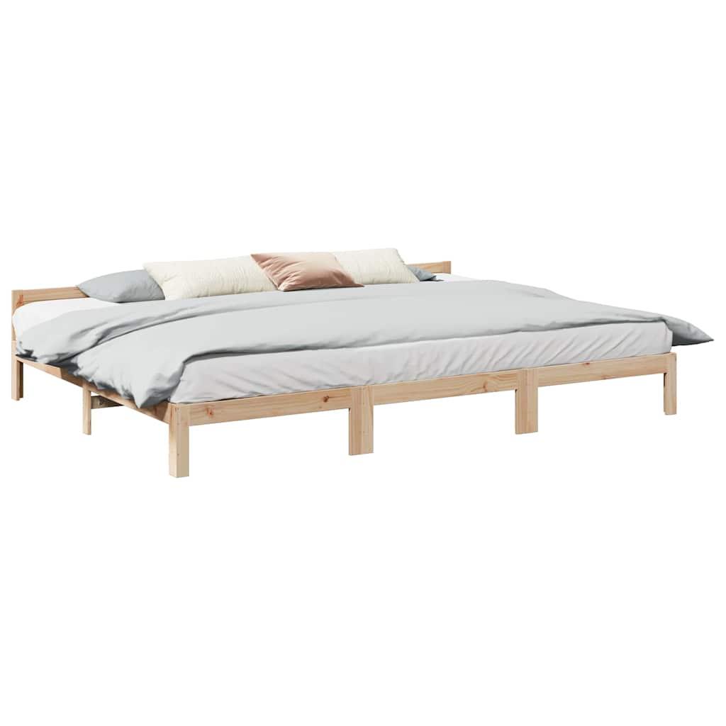 Familie sengeramme uden madras 270x200 cm massivt fyrretræ