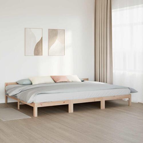 Familie sengeramme uden madras 270x200 cm massivt fyrretræ