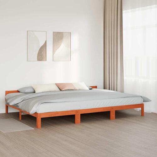 Sengeramme uden madras 270x200 cm massivt fyrretræ gyldenbrun