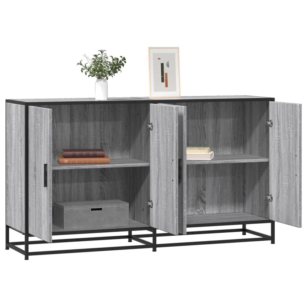 SkÃ¦nk 134x35x76 cm konstrueret trÃ¦ grÃ¥ sonoma-eg