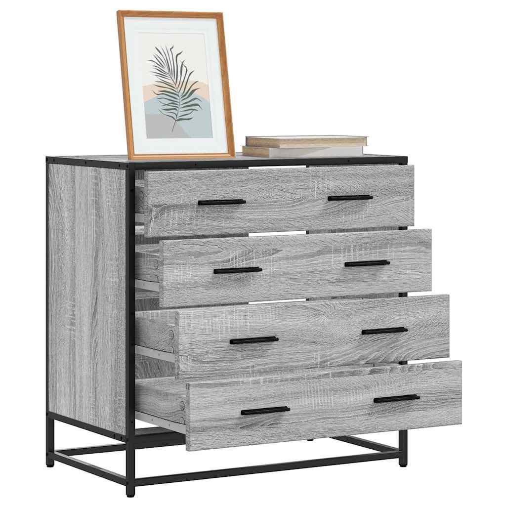 Kommode 70x41x70 cm konstrueret træ grå sonoma-eg