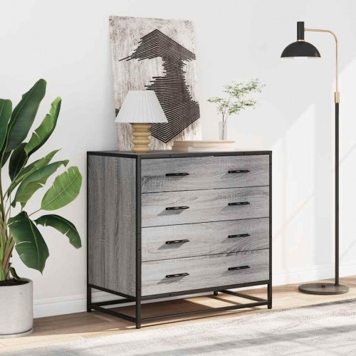 Kommode 70x41x70 cm konstrueret træ grå sonoma-eg