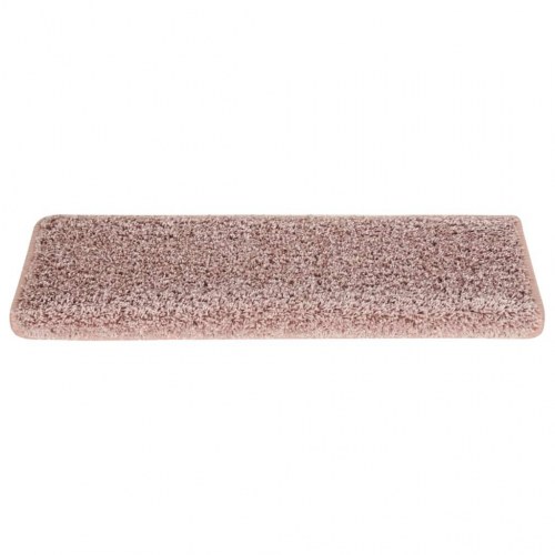 Trappemåtter 15 stk. 65x21x4 cm lyserød rektangulær kant