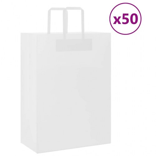 Papirposer med håndtag 50 stk. 32 x 17 x 44 cm - hvid