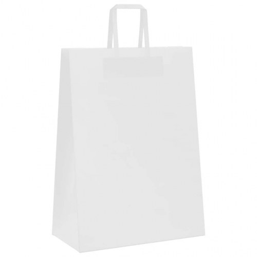Papirposer med håndtag 50 stk. 32 x 17 x 44 cm - hvid