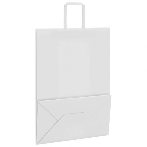 Papirposer med håndtag 50 stk. 32 x 17 x 44 cm - hvid