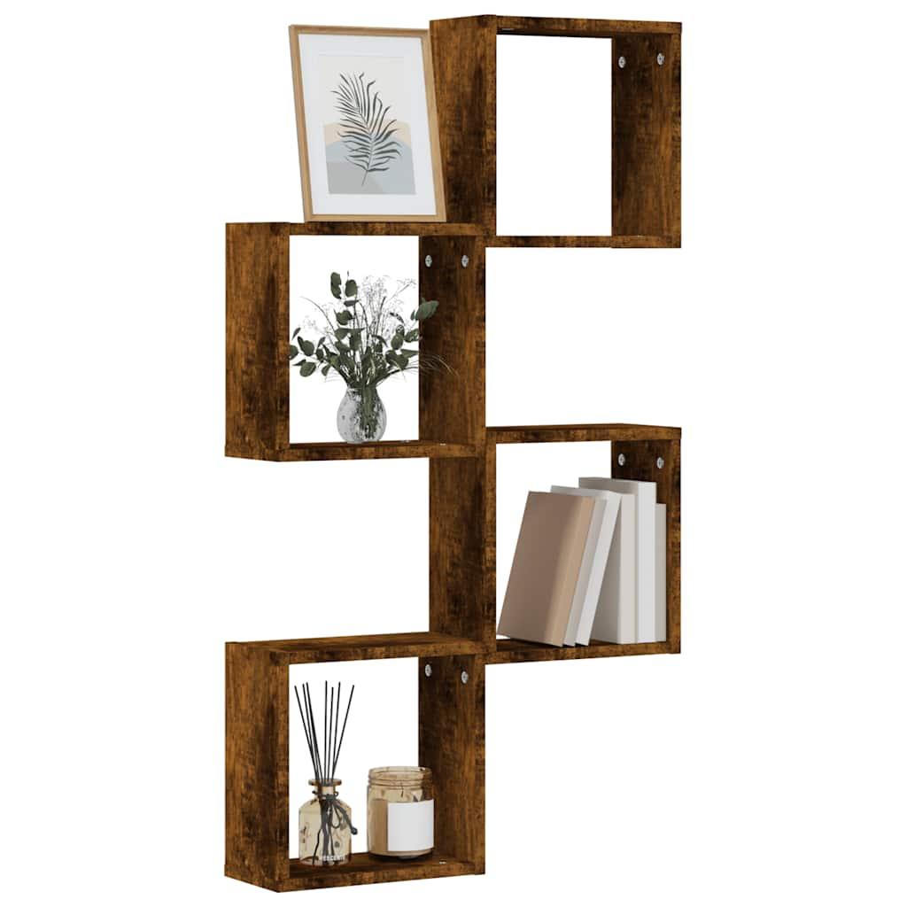 Væghylder 30X15X30 Cm Kubeformet Etræ - 4 / Røget eg