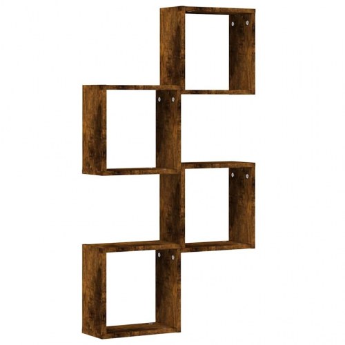 Væghylder - 4 stk. kubeformede 30×15×30 cm, røget egetræ