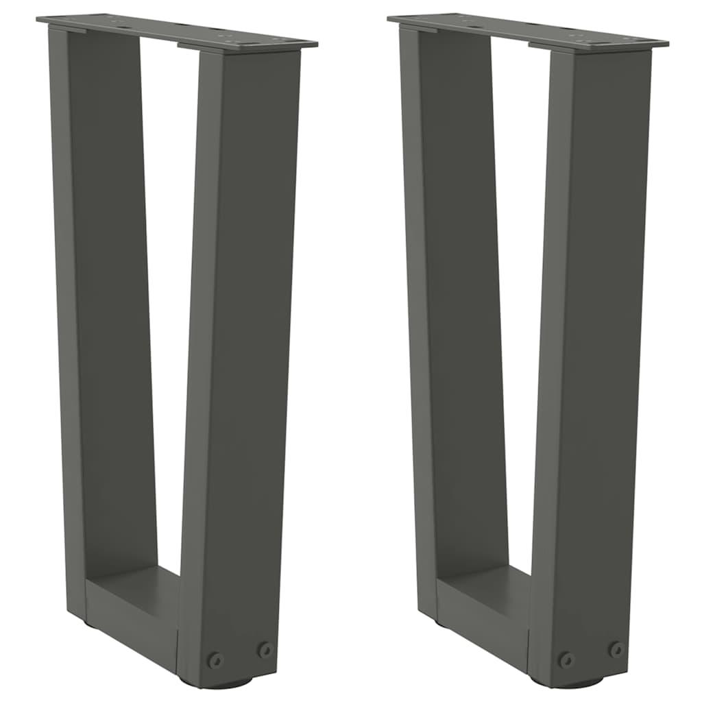 Spisebordsben V-Form 50X(30-31,3) Cm Stål - Antracitgrå / 28 x (42-43.3) cm