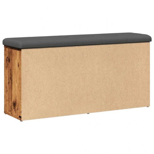 Skobænk med hynde 102 x 32 x 50 cm - antikt træ