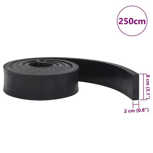 Gummikant til sneplov 250x8x2 cm sort