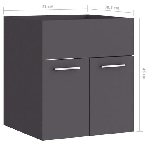Skab til håndvask 41x38,5x46 cm konstrueret træ grå