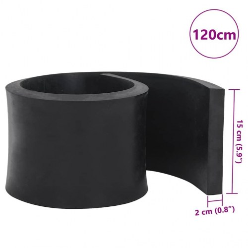 Gummikant til sneplov 120x15x2 cm sort