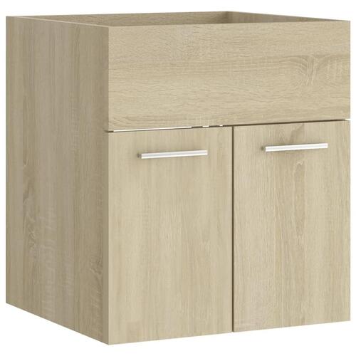 Skab til håndvask 41x38,5x46 cm konstrueret træ sonoma-eg