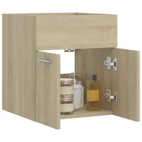 Skab til håndvask 41x38,5x46 cm konstrueret træ sonoma-eg