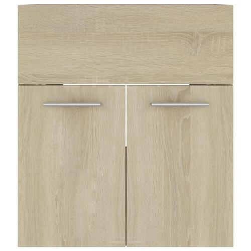 Skab til håndvask 41x38,5x46 cm konstrueret træ sonoma-eg