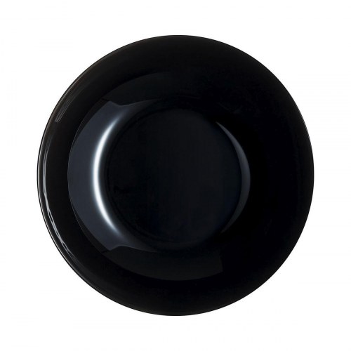 Luminarc Zelie Negro dyb tallerken, sort glas Ø 20 cm - 12 stk