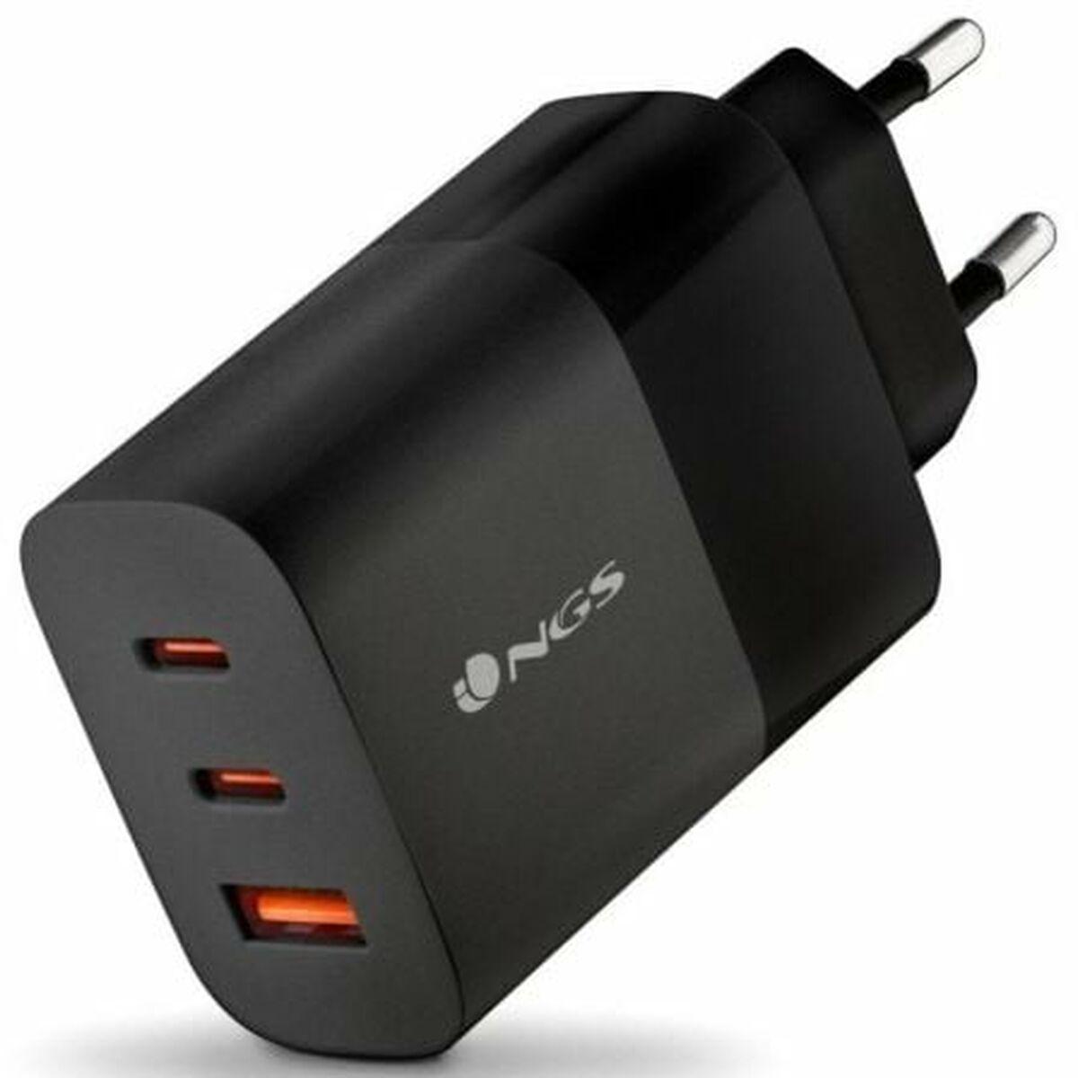 Oplader med flere porte NGS BUD65W - 65 W, USB-C/USB, sort