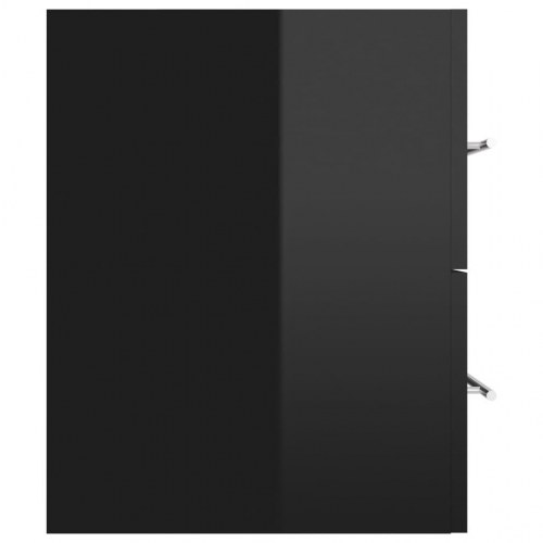 Vaskeskab 90x38,5x48 cm spånplade sort højglans