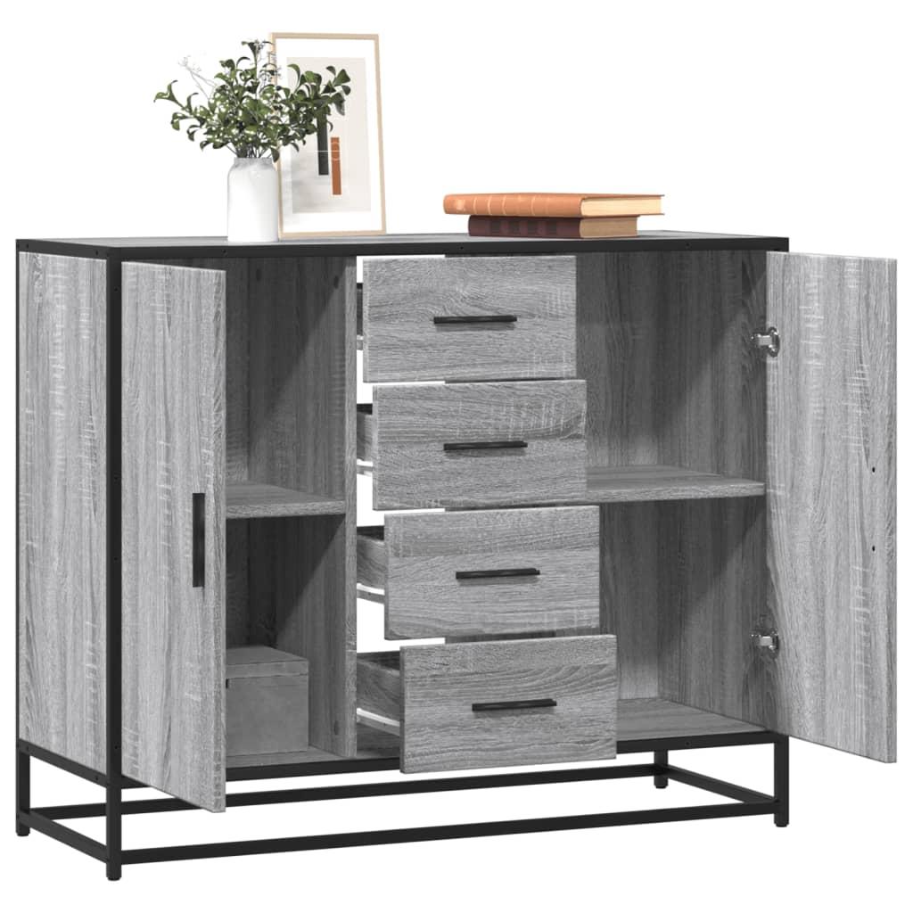 Skænk 92X35X76 Cm Konstrueret Træ Etræsfarve - Grå sonoma-eg