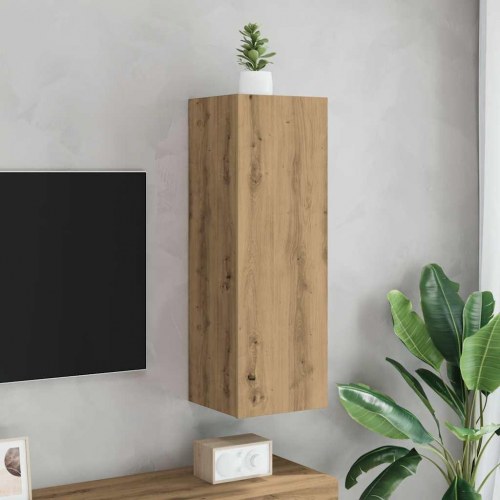 Væghængt tv-bord 30,5×30×90 cm i konstrueret træ - kunsteg