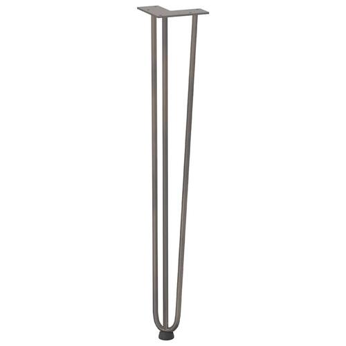 Hårnåle bordben 4 stk. naturstål 72 cm massivt stål
