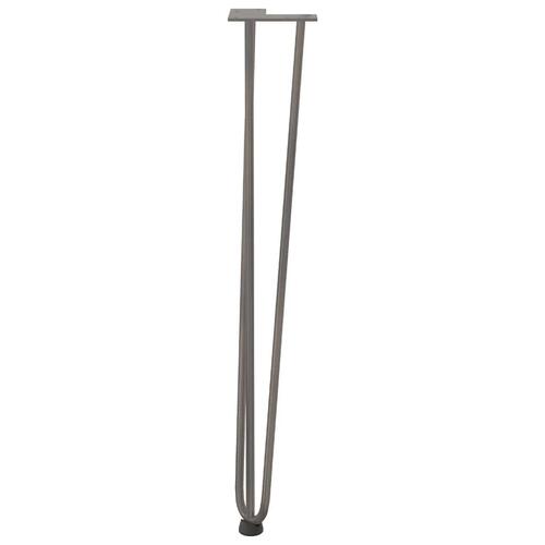 Hårnåle bordben 4 stk. naturstål 72 cm massivt stål