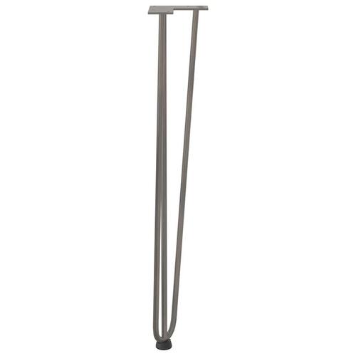 Hårnåle bordben 4 stk. naturstål 72 cm massivt stål