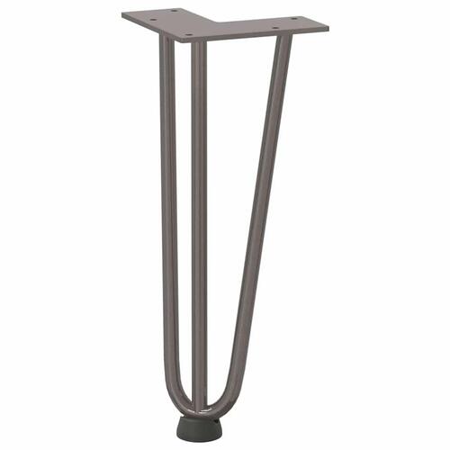 Hårnåle bordben 4 stk. naturstål 30 cm massivt stål