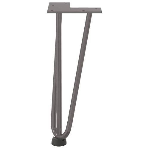 Hårnåle bordben 4 stk. naturstål 30 cm massivt stål