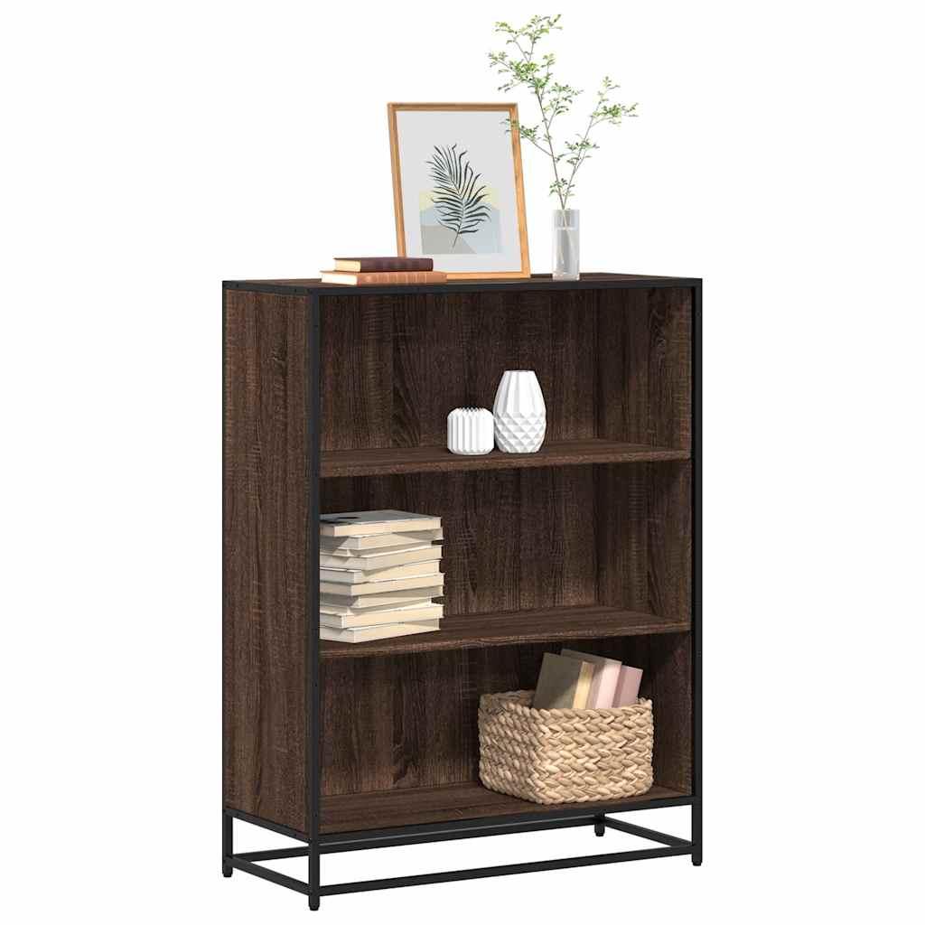 Bogreol 80 5x35x107 5 Cm Konstrueret Træ Brun Egetræsfarve