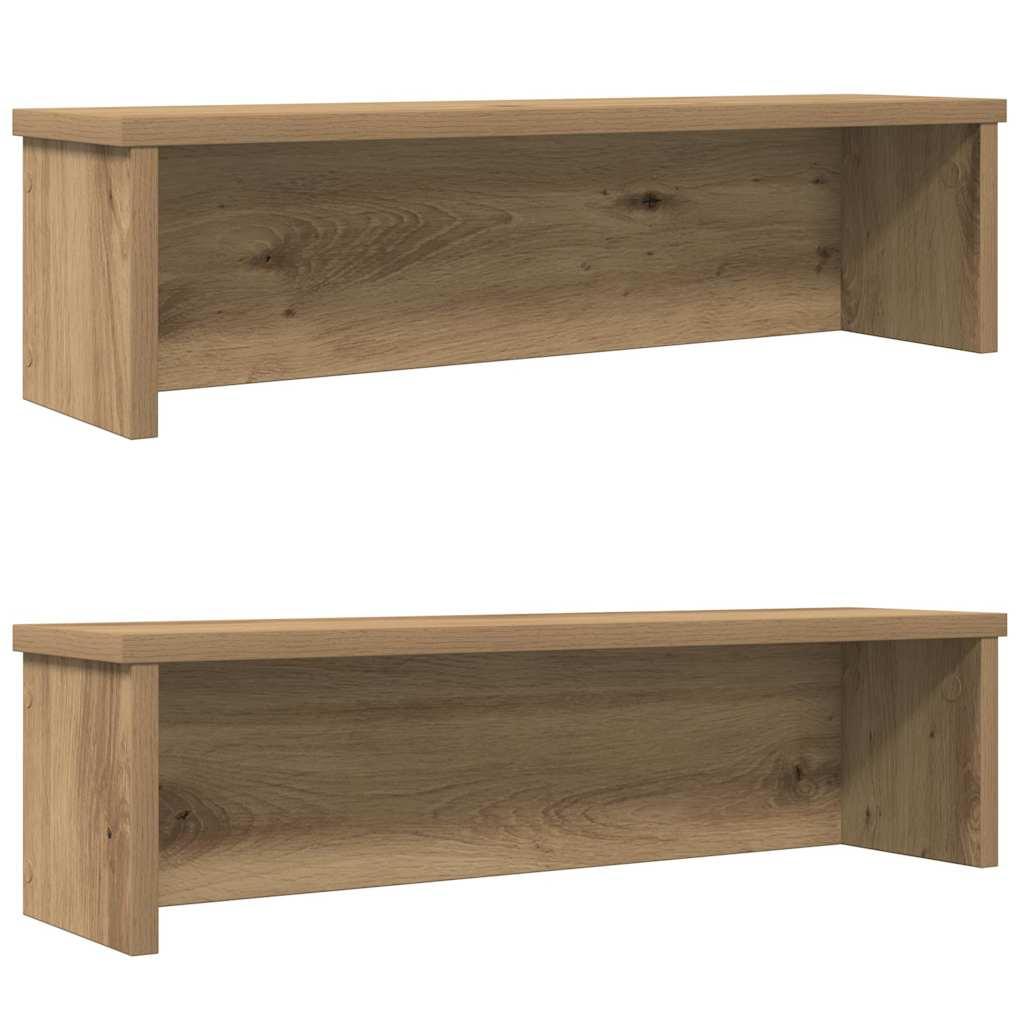 Stabelbare køkkenreoler - 2 stk., 50×15×16 cm, kunsteg