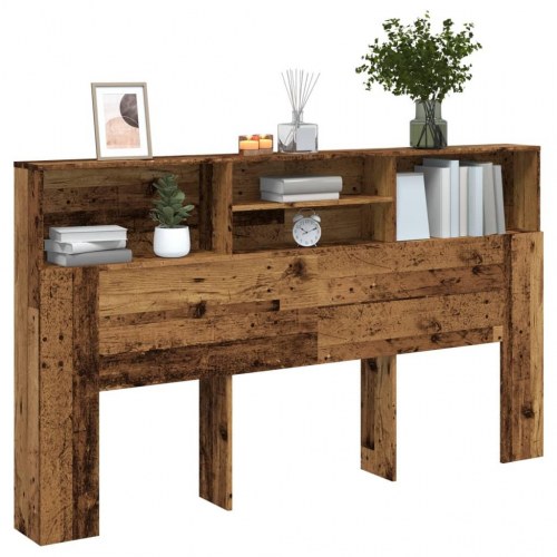 Sengegavl med opbevaring 180 x 19 x 103,5 cm - antikt træ