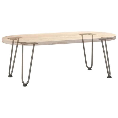 Hårnåle bordben 4 stk. naturstål 30 cm massivt stål
